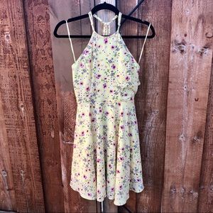 Floral yellow dress, size XS